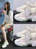 Korean Retro Fashion Breathable Father Shoes Woman Spring 2024 New Fashion Show Foot Small Thick-soled Casual Sneakers