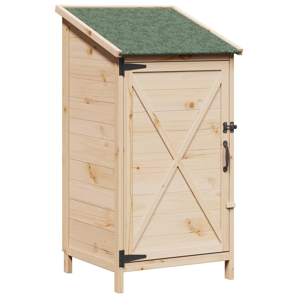Garden Shed Natural 59.5 x 56 x 113.5 cm Solid Spruce Wood
