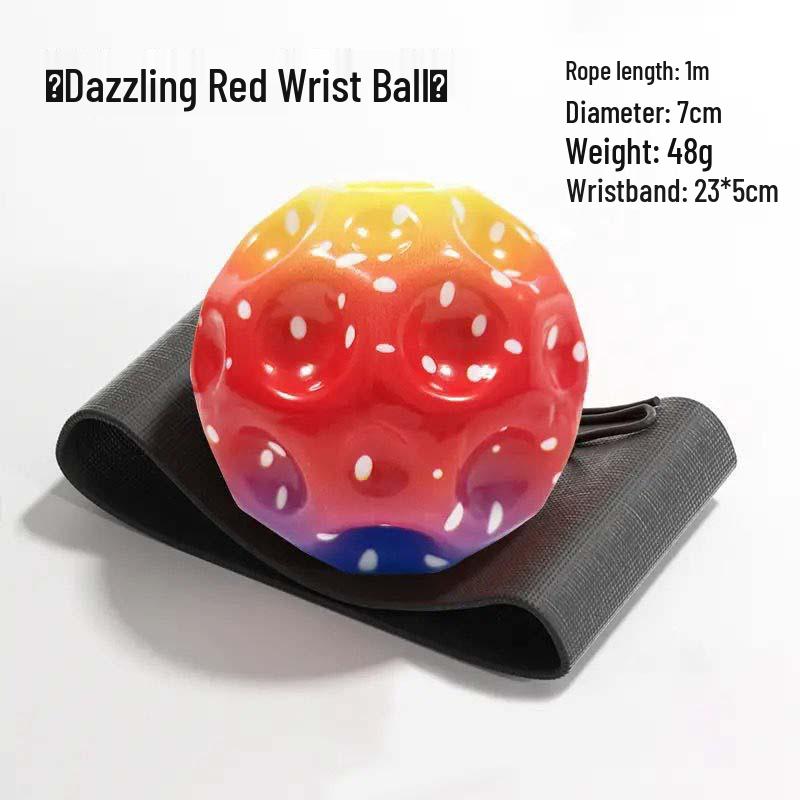 Luminous Rubber Wrist Ball with Elastic Rope - Kids' Rebound Toy for Boys' Boredom Relief