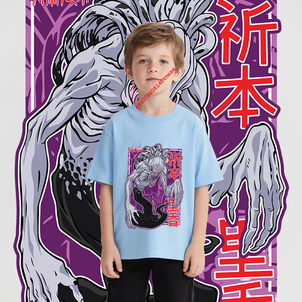 Jujutsu Kaisen Rika Orimoto Anime Print Cotton T Shirt for Boys Casual Short Sleeve Tee Kids Cartoon T shirt Childrens Clothing