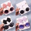 2Pcs/Pack Sunglasses Bows Headband Set Vintage Kids Summer Round Sun Glasses Children Protection Glasses Baby Hair Accessories