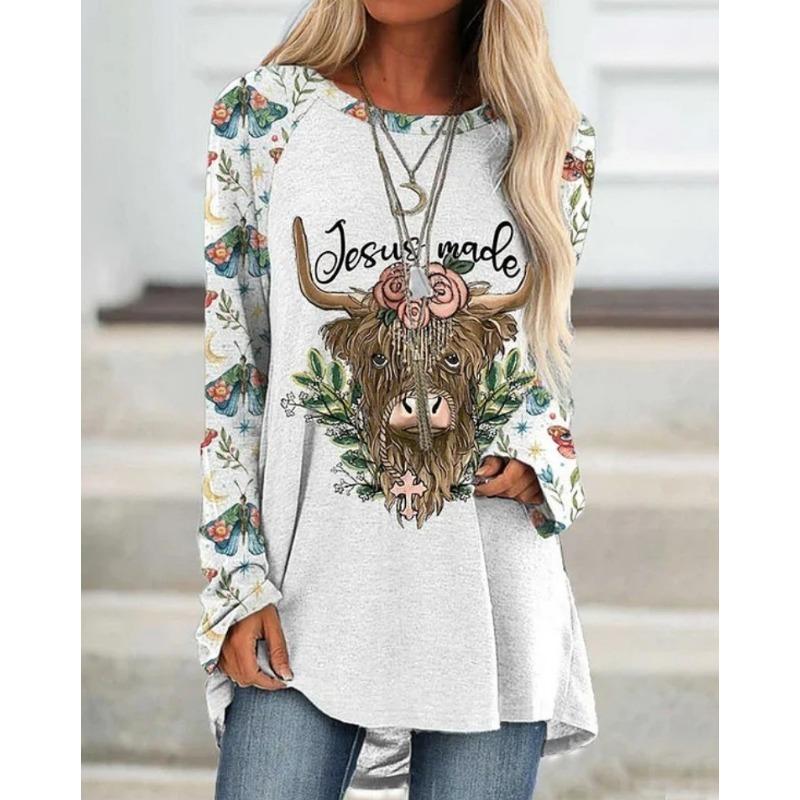 New Women'S Long Sleeve T-Shirt Loose Version Comfortable Top Clothing High Quality Fashion Long Sleeve Round Neck Casual Top