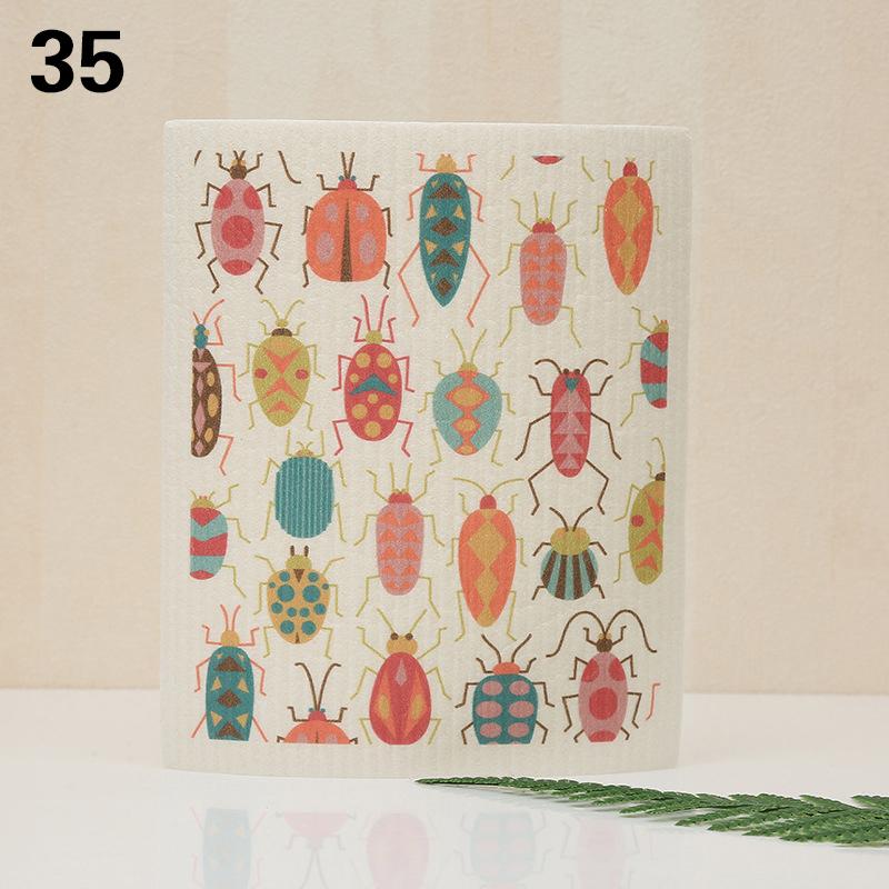 1 шт. многоразовая губка для мытья посуды кухонная напечатанная впитывающая тряпка для мытья посуды целлюлозные салфетки для уборки