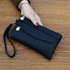 Vintage Portable Women's Long Wallet Solid Color Luxury Purse Elegant Clutch Cash Leather Pouch