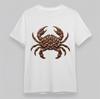 Men's Cotton T-Shirt Steampunk Crab Artwork Printed Tee White Short Oversize Tee
