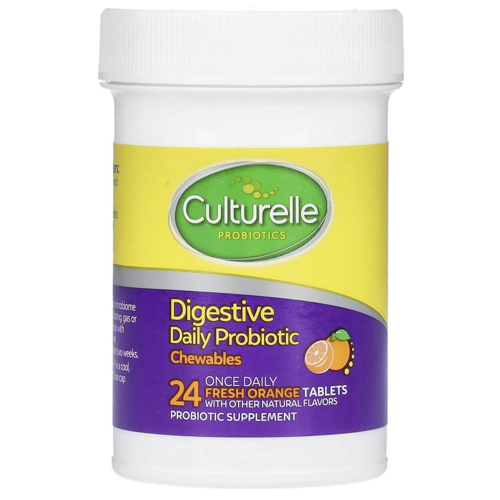Digestive Daily Probiotic Chewables, Fresh Orange, 24 Tablets Once Daily (53Mg Per Tablet)