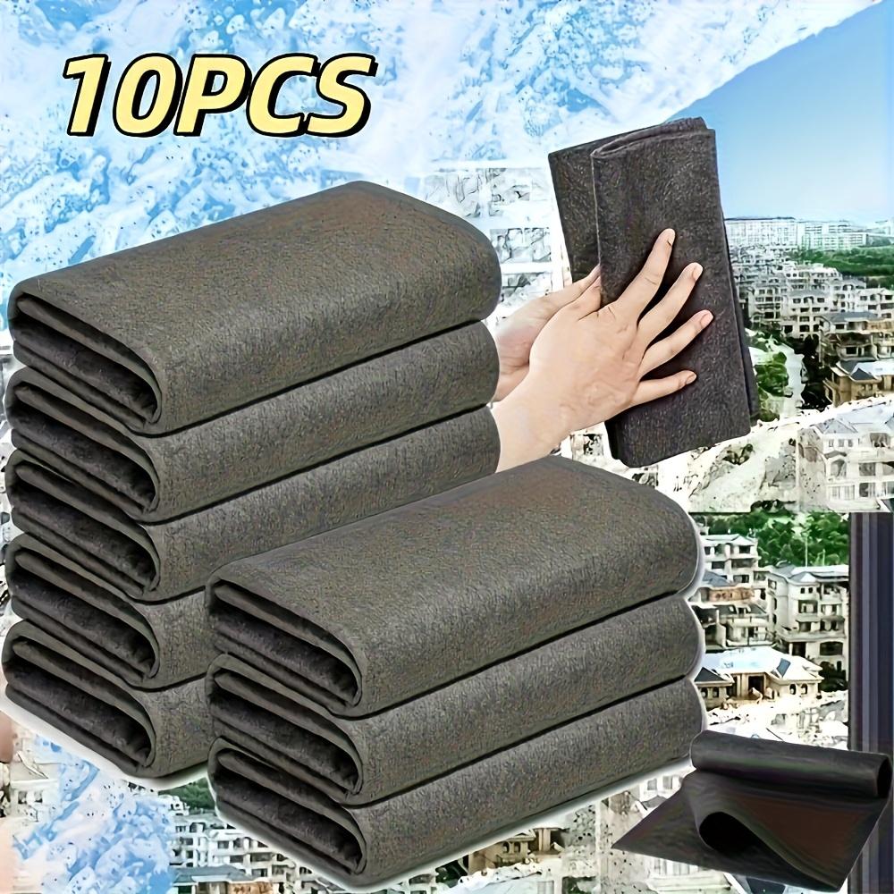 10pcs Magic Glass Cleaning Cloths - Thickened Microfiber Wipes, Suitable for Windows, Mirrors, Cars, and Kitchen Bathroom Surfaces, Practical Design