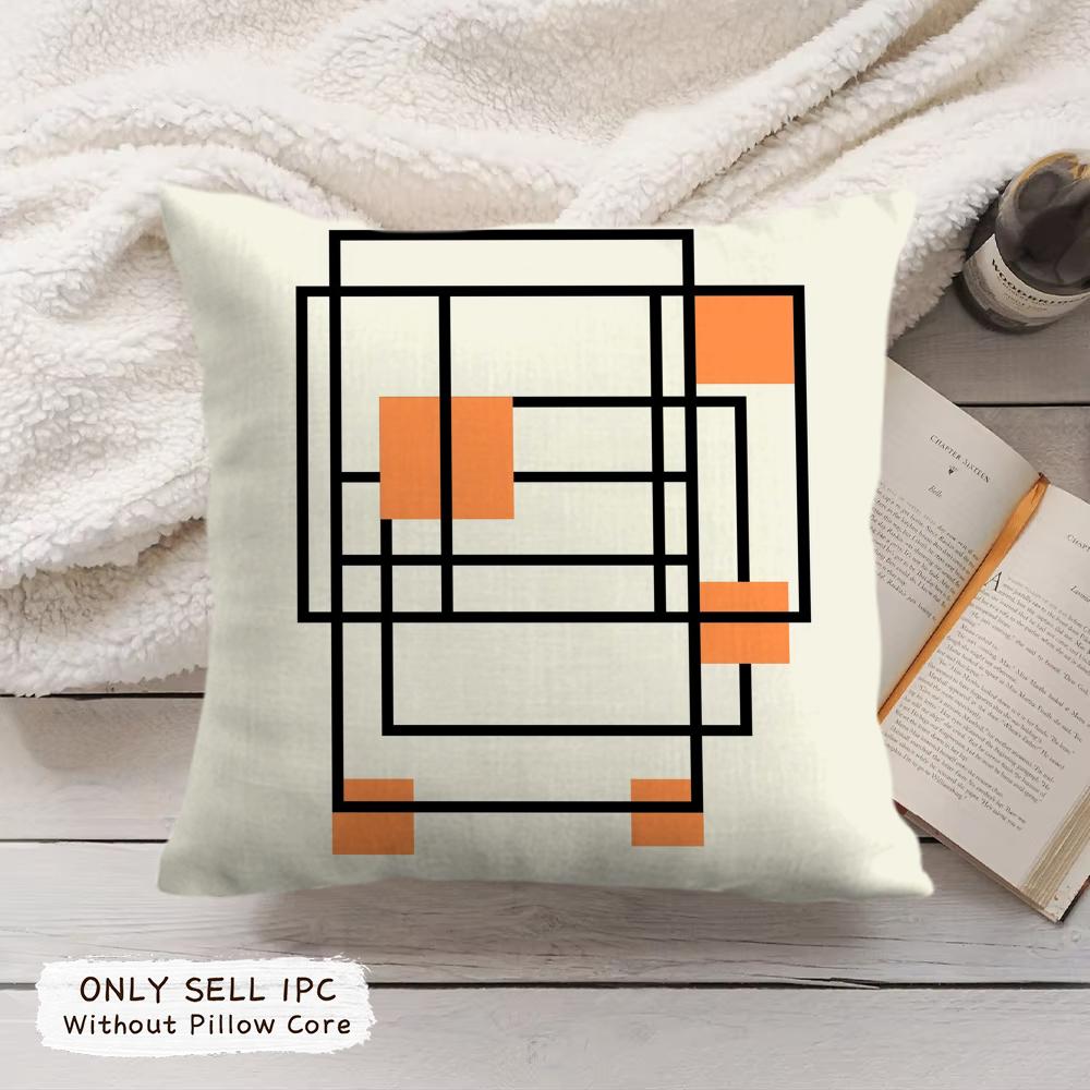 Abstract lines Cushion Cover Soft Short Plush Pillow Cover Smooth Cozy Texture Aesthetic Cushion Case Home Decor