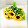 Artificial Sunflower Bouquet: Silk Cloth Short Stem for Wedding Hall Decoration