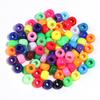 200pcs 6x9mm Mixed Color Big Hole Pony Beads Loose Spacer Acrylic Beads For Jewelry Making DIY  Hair Braids Bracelet Accessories