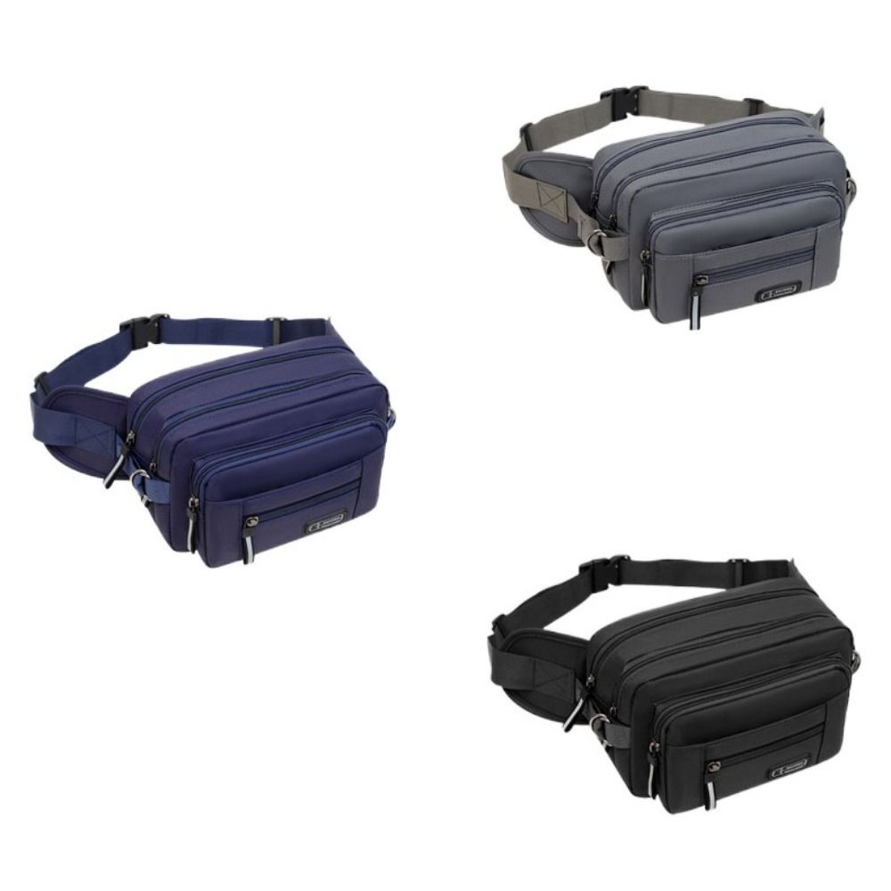 Zipper Sport Chest Bag Multi Layer Shoulder Bag Simple Waist Bag Shopping