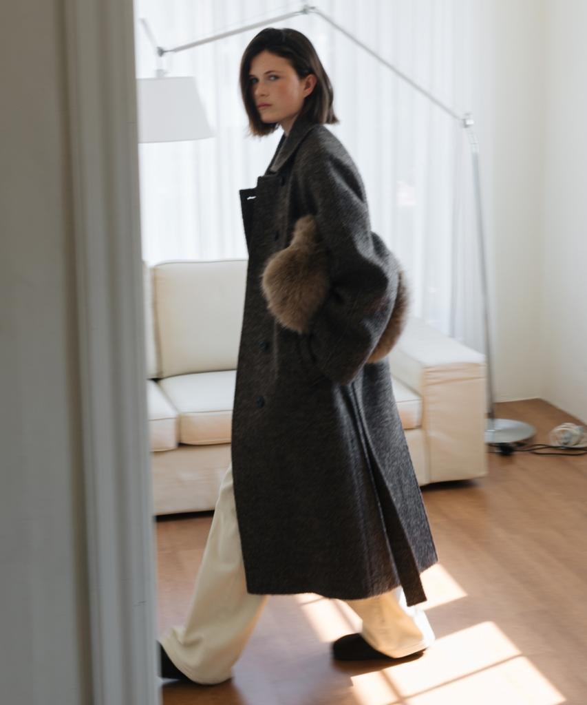 Unnout Alpaca Vintage Robe Coat Brown
