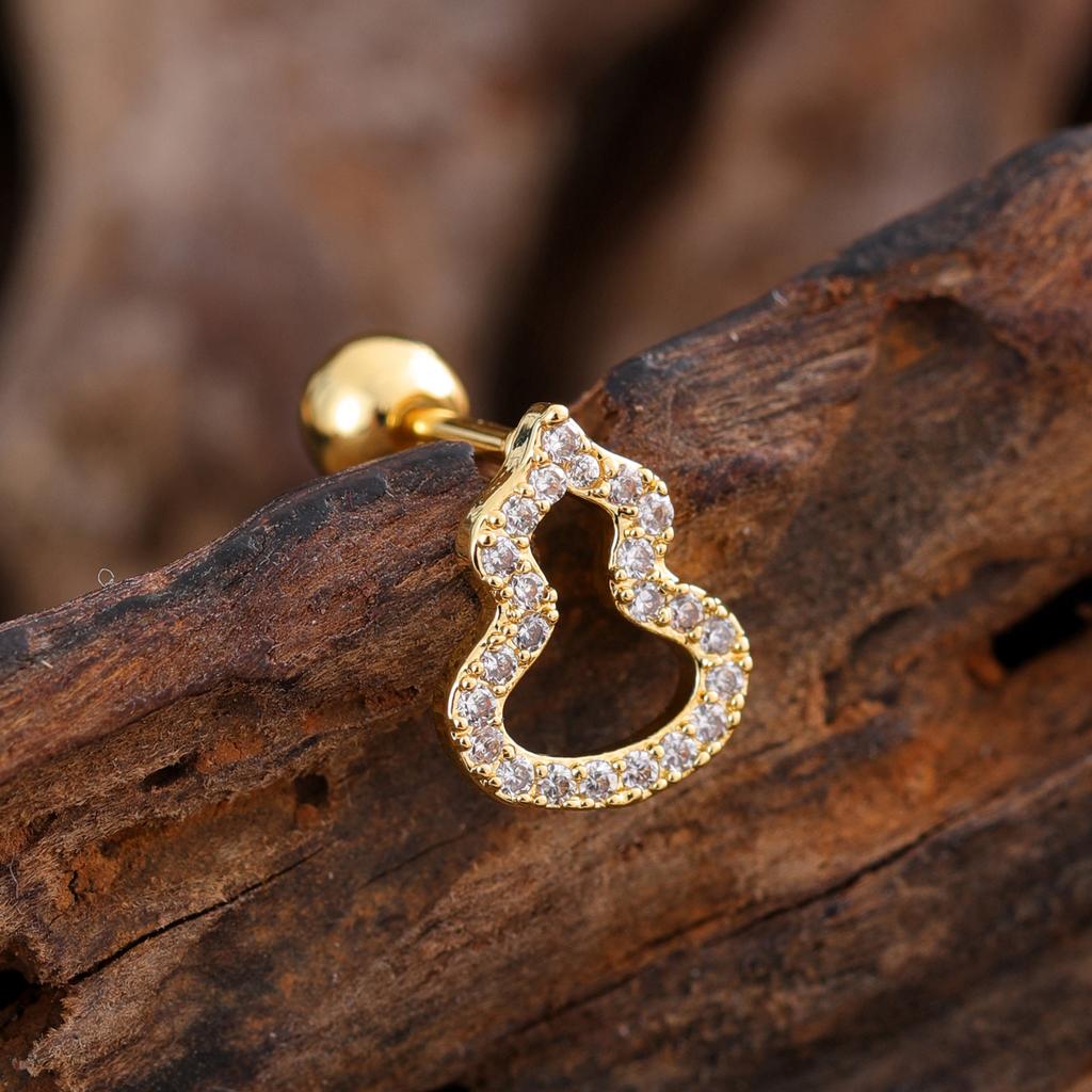 10 шт./набор 20G Золотая серьга-пирсинг хряща уха с CZ, серьга-пирсинг трагуса, дизайн медведя и паука, кольца-гвоздики для хеликса, пирсинг конч уха, ювелирные изделия из стали 316L