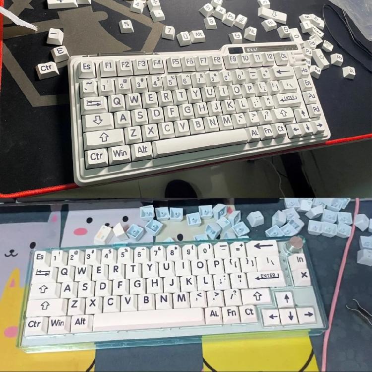 Оригинальный набор черных и белых кейкапов с профилем OEM, 125 шт., для механических клавиатур, расширенный, для комфортного набора текста