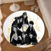 BT kpop Artwork Round Rug for Livingroom,Bedroom, Palyroom, Chair Rug, Area rug, Circle Carpet, Large Size Fan Christmas gift