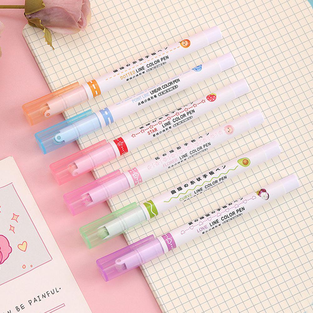 Tools Flower-shaped Highlighters Curve Highlighter Pen Multiple Shapes Integrated Markers Pen