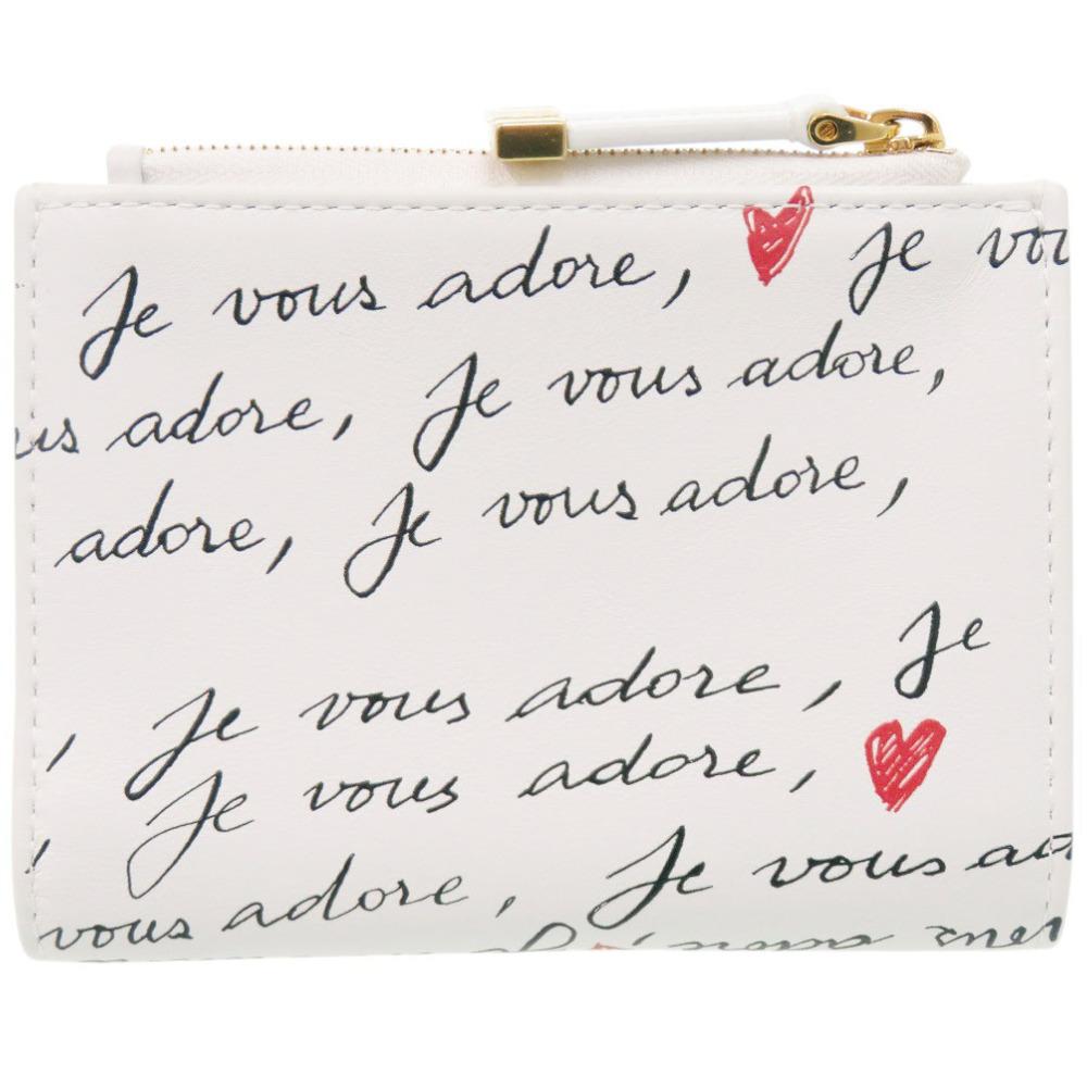 Used AUTHENTIC Dior heart Karo Dahlia Wallet Bifold Wallet White Leather