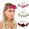 Регулируемая лента свадебный венок головной убор цветочная корона для женщин розовая гирлянда цветок повязка на голову
