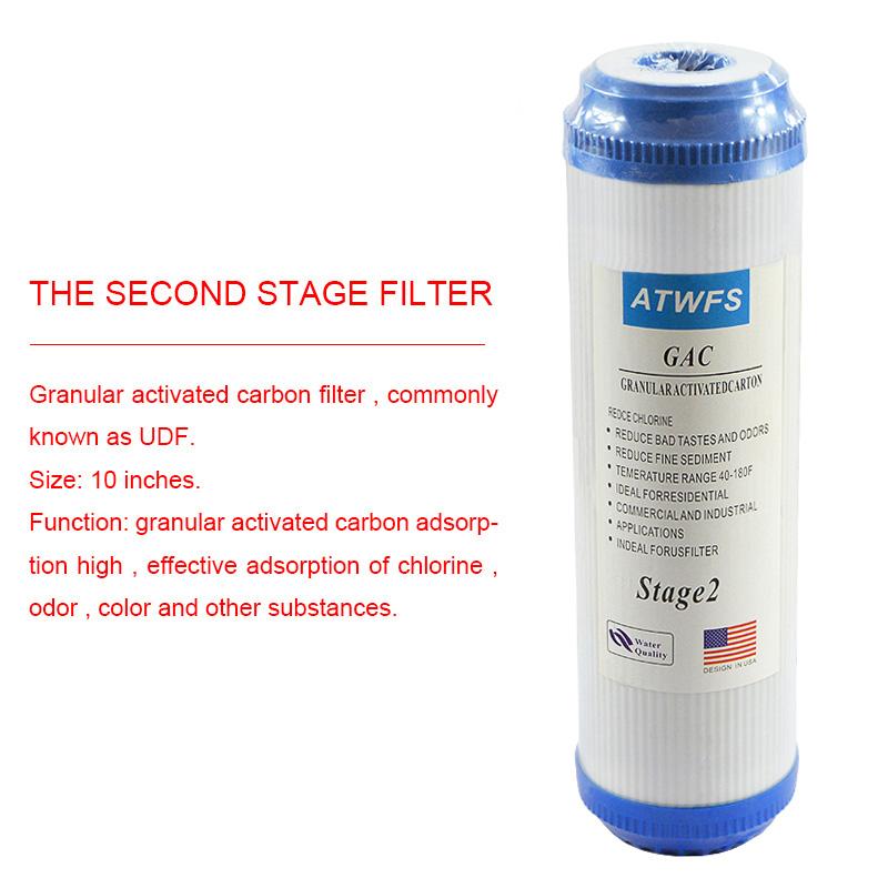 4-ступенчатый очиститель картриджа системы фильтрации воды 10 дюймов ПП Хлопок Активированный уголь T33 Обратный осмос
