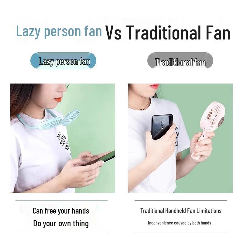 Portable Neck Fan with USB Charging and Long Battery Life for Dorms and Offices