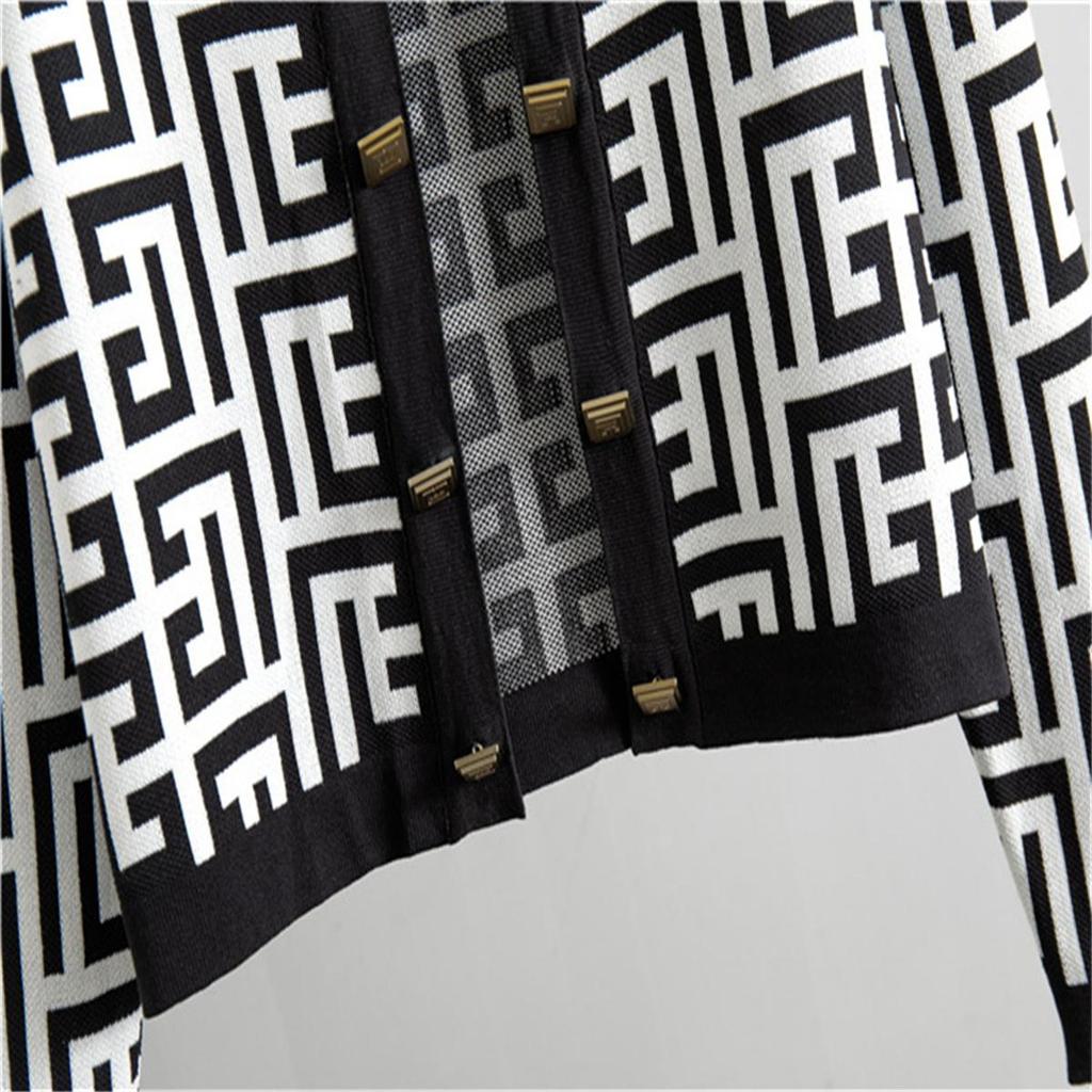 Модный костюм Женский осенний темперамент Вязаный свитер Куртка Жилет Платье Набор из двух предметов