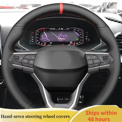 Чехол на руль автомобиля из микрофибры и кожи для SEAT Leon IV Ateca Tarraco - Ibiza 6F Arona Автомобильный интерьер Автостайлинг