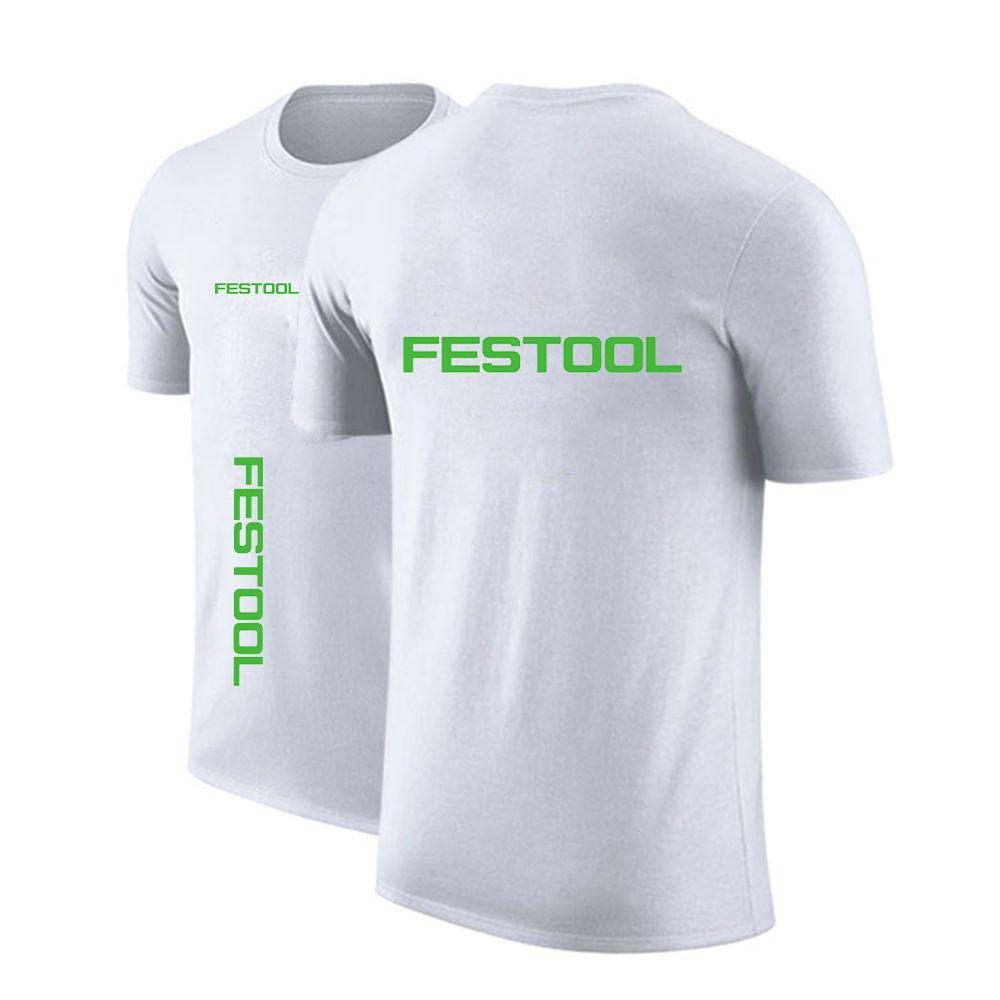 Festool Инструменты Печать Унисекс Футболка с коротким рукавом Летняя Повседневная Мужская Однотонная Хлопковая Футболка Мода Хип-Хоп Харадзюку Одежда