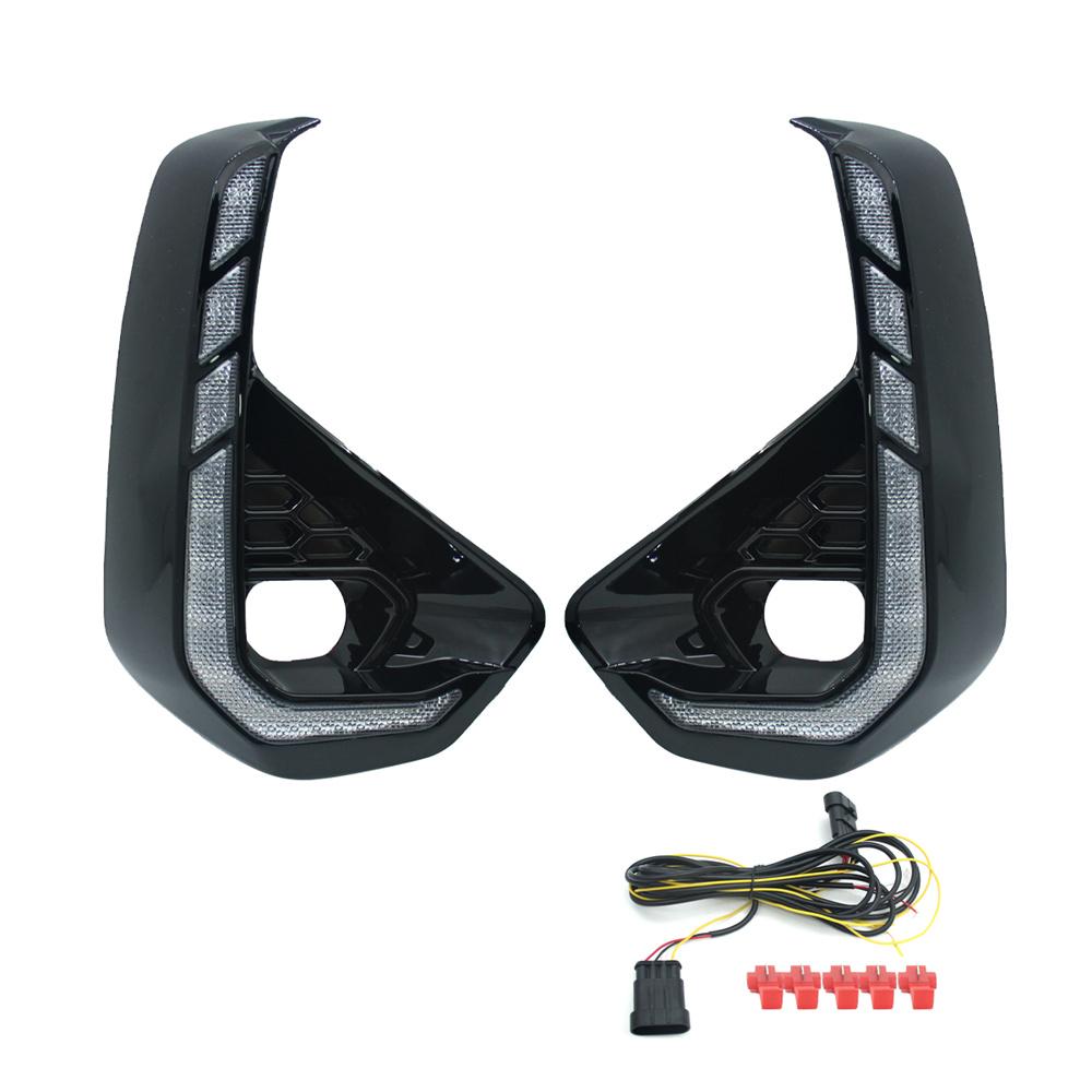 12V Белый и Янтарный Светодиодный Передний Противотуманный Фонарь ДХО Указатель Поворота Для Toyota Hilux 2024