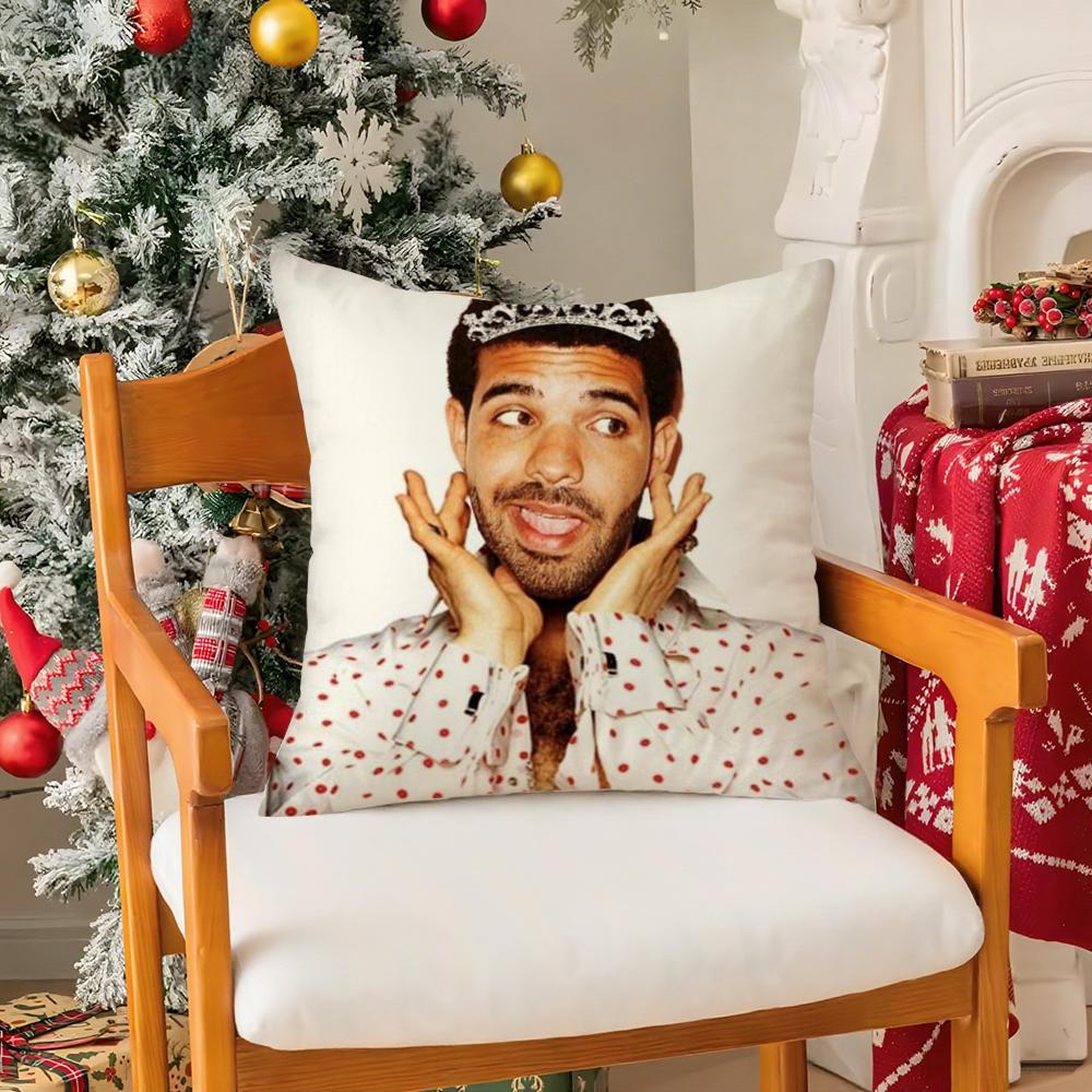 Funny D-Drake Meme Pillow Case Silky Short Plush With Invisible Zipper Dustproof Sofa Cushion Cover For Home Decor