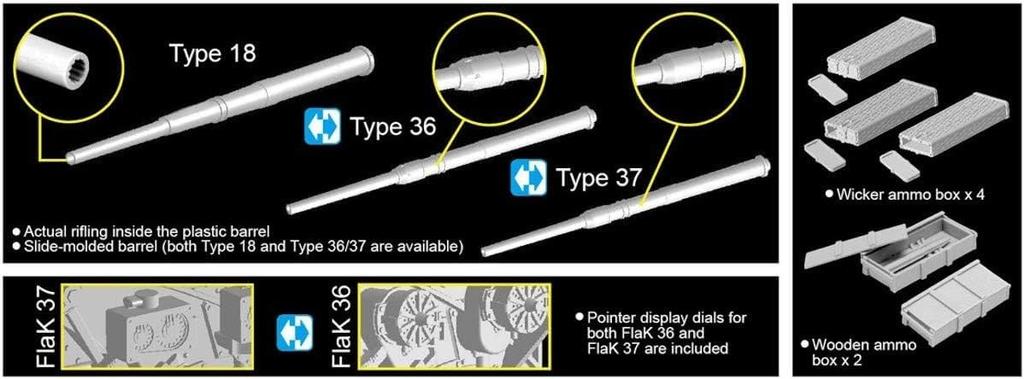 Dragon WWII German 88mm Flak Gun Kit Plastic Model Kit DR6923 1/35 36/37 Anti-Aircraft 2-in-1