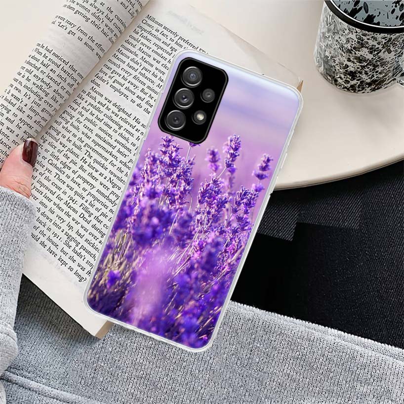 Simple lavender Purple flowers Phone Case for Samsung Galaxy A17 A16 A15 A14 A13 A57 A56 A55 A54 A53 A37 A36 A35 A34 A33 A26 A25