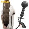 Expansion Diameter 14cm Inflatable Dildo Anal Plug with 5 Beads Built-in Silicone Column Huge Butt Plug Ass Dilator Anal Sex Toy