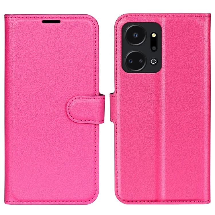 Для Honor X7a 4G чехол-кошелек-подставка из искусственной кожи с текстурой личи и защитой от царапин чехол для телефона