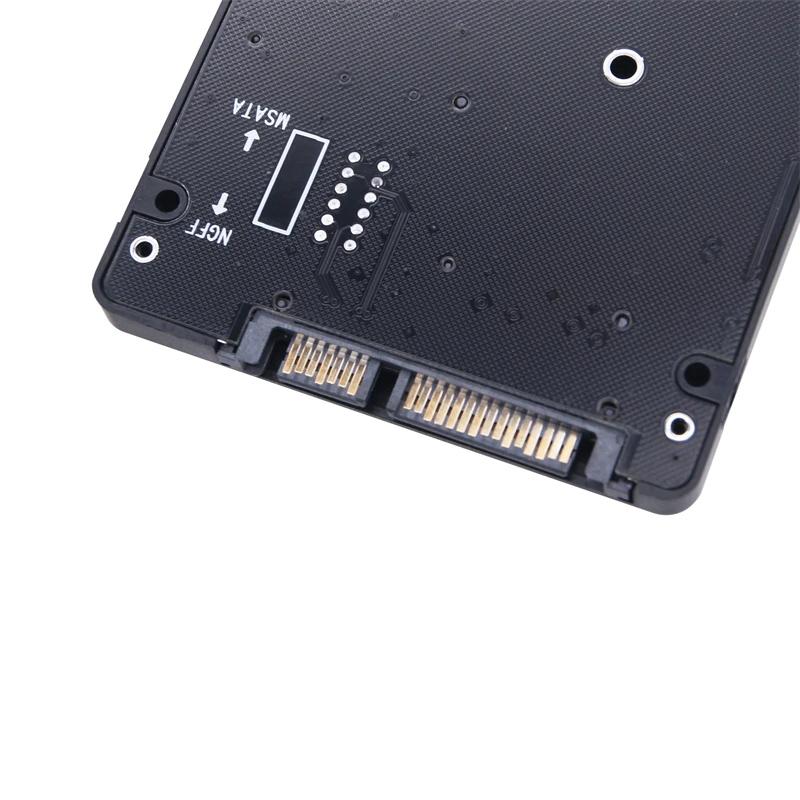 M.2 NGFF & MSATA to SATA III Adapter Card with Switch, 2.5" SSD Enclosure Converter for B-Key M-Key SATA Solid State Drive