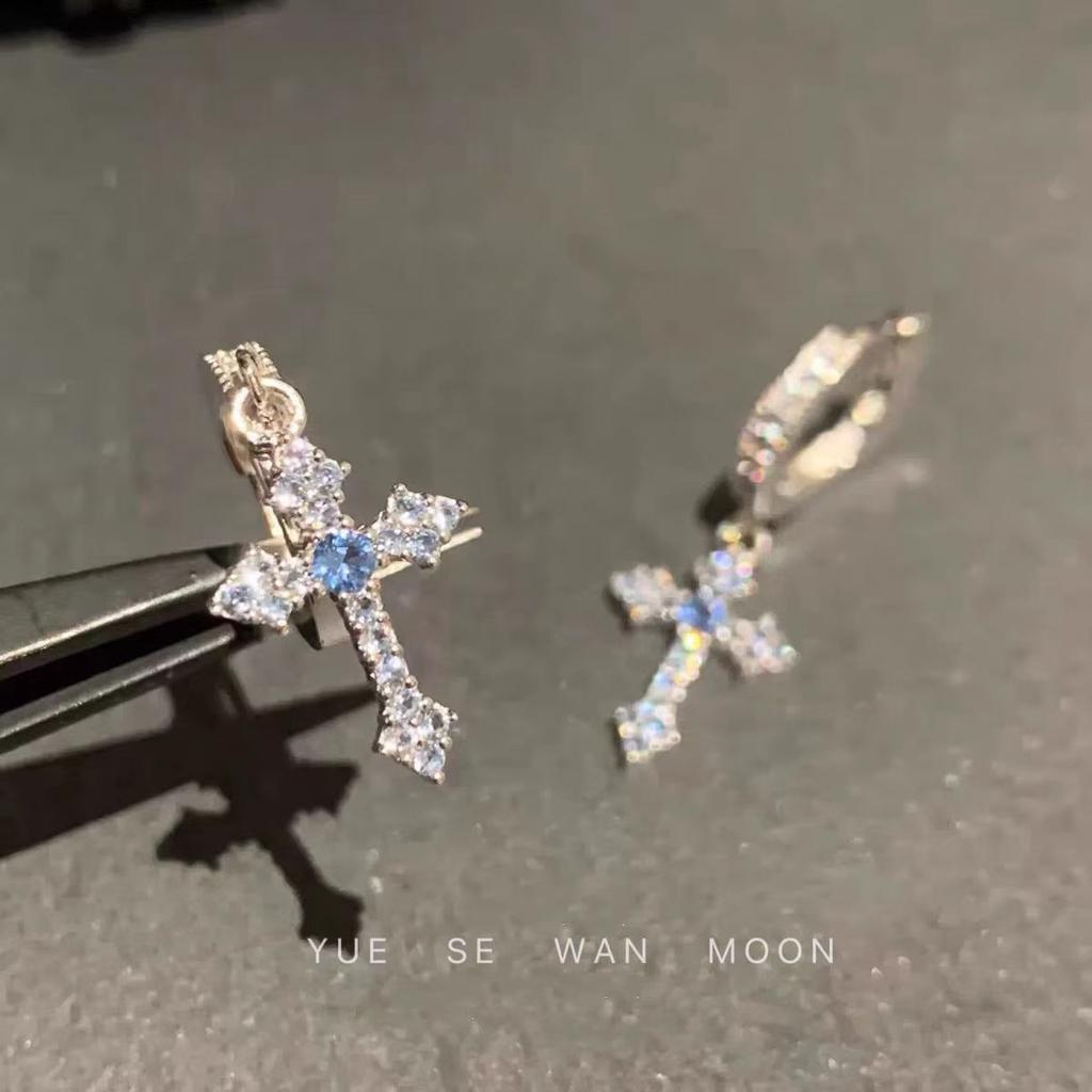 Серьги в стиле кросс-панк - Серьги-кольца с крестами - Подходят для повседневной носки