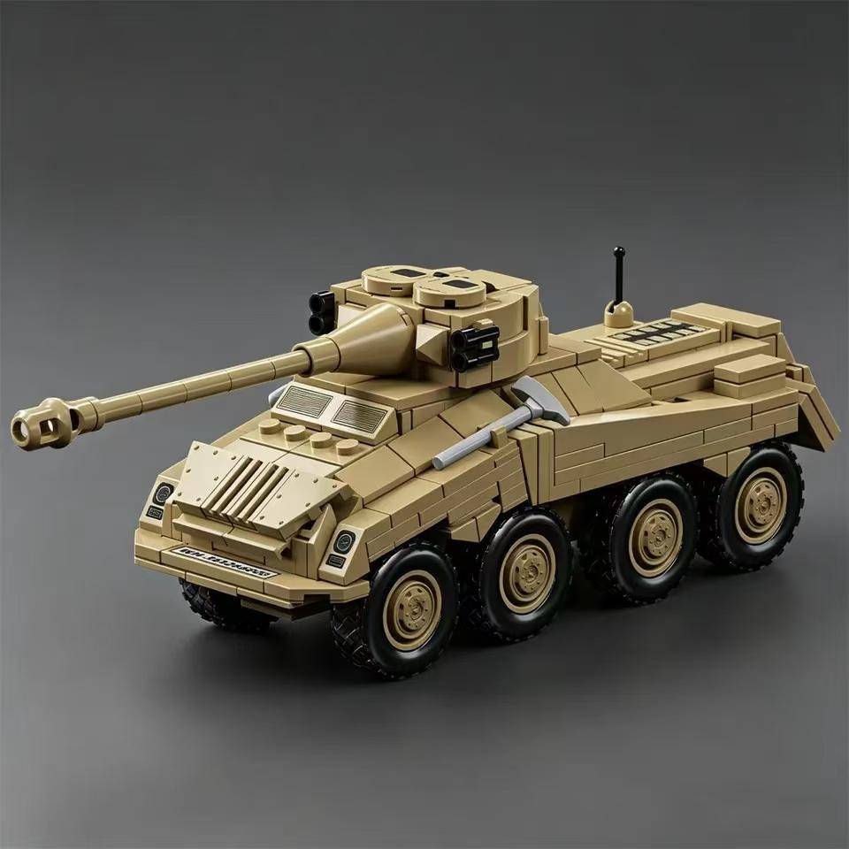 WW2 German Army Heavy Armored Vehicle Model Assembly Military Building Blocks Bricks Educational Toys Boys Childrens Birthday New Year Gifts