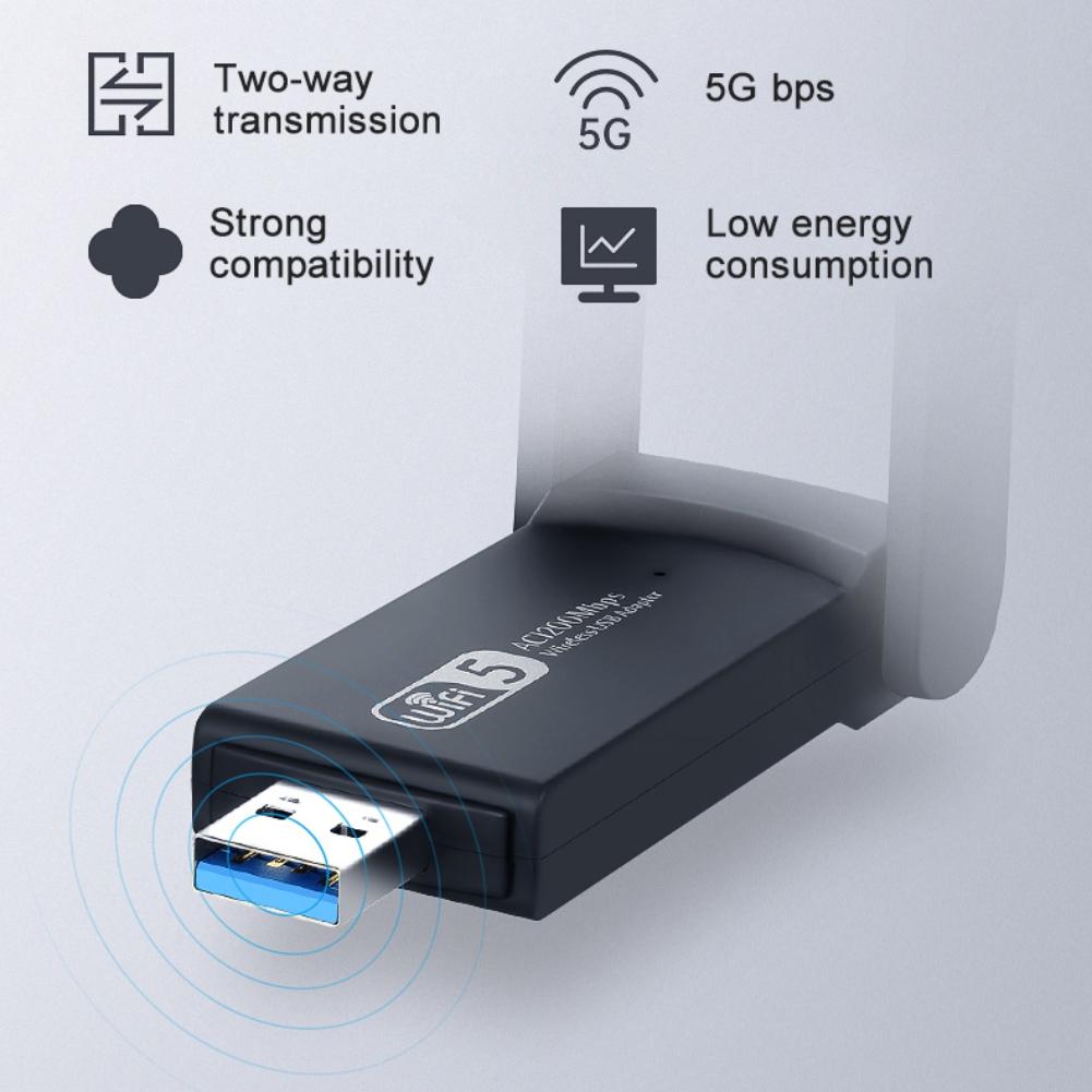 Разъем USB3.0 1200M, 2,4 ГГц и 5,8 ГГц, двухчастотный беспроводной USB-адаптер сетевой карты