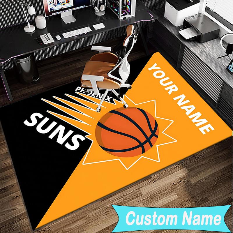 Custom Name Rug Suns Basketball Artwork Area Rug Suitable for Indoor And Outdoor,Carpets for Homes, Offices,Living Rooms,Home Decor,Christmas Gift