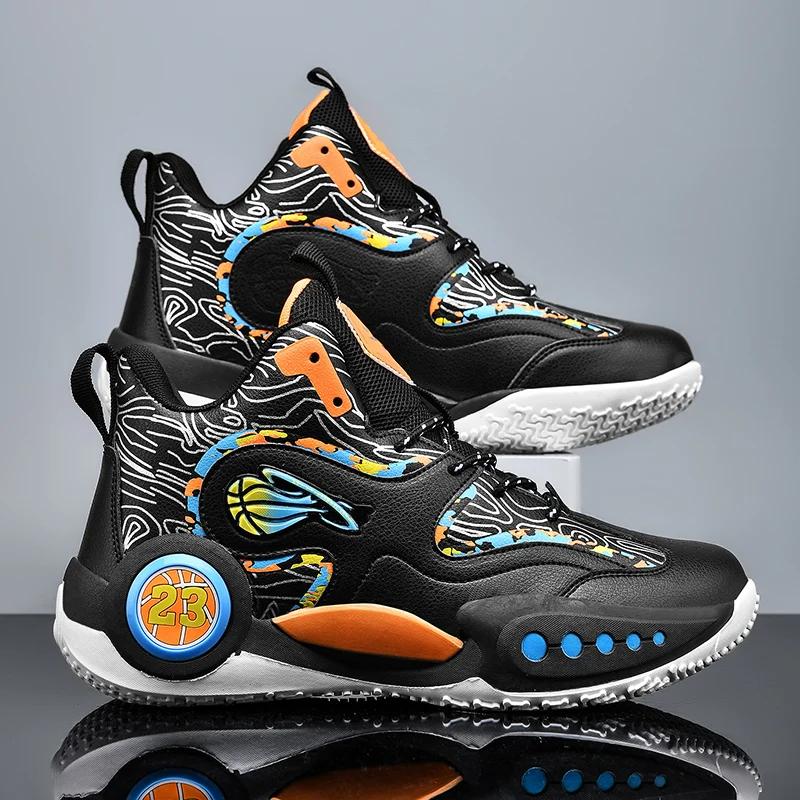 Модные мужские баскетбольные кроссовки, спортивные, нескользящие, оригинальные, тренировочные, студенческие, дышащие, спортивные, уличные, мужские, баскетбольные кроссовки