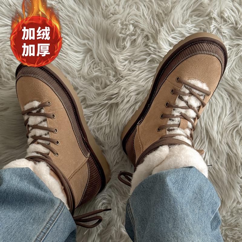 Unisex Warm Lined Boots High Top Shoes Winter Walking and Commuting Casual Outdoor Travel Seasonal Everyday Footwear Sizes 36-44