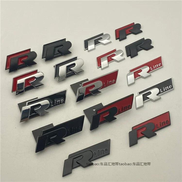 Volkswagen R-Line Car Front Grille Emblem Rear Trunk Badge Sticker for Polo Passat B5 B7 Golf 3 4 Jetta Touareg CC Beetle RO4