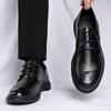 Large Size Lace-up Casual Business Dress Leather Shoes Men's Shoes Wedding Shoes Versatile Single Shoes Work Shoes Men's Leather Shoes