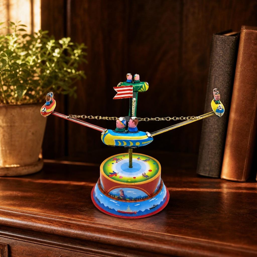Roundabouts Toy with Spaceships Cars Nostalgic Rotating Ride Collectible Interactive for Collectors,