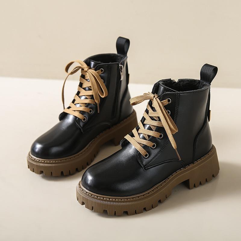 Мода 2024 Обувь для женщин На шнуровке На молнии Женские ботинки Осень Круглый носок Однотонные Короткое голенище Платформа Водонепроницаемые Модные ботинки