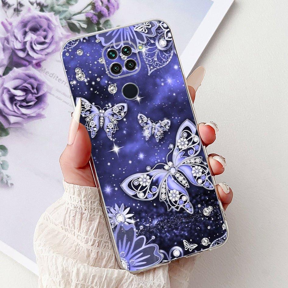 For Xiaomi Redmi Note 9 Case Redmi Note9 Cover M2003J15SC M2003J15SG Fashion Butterfly Phone Case Shockproof TPU Soft Back Cover