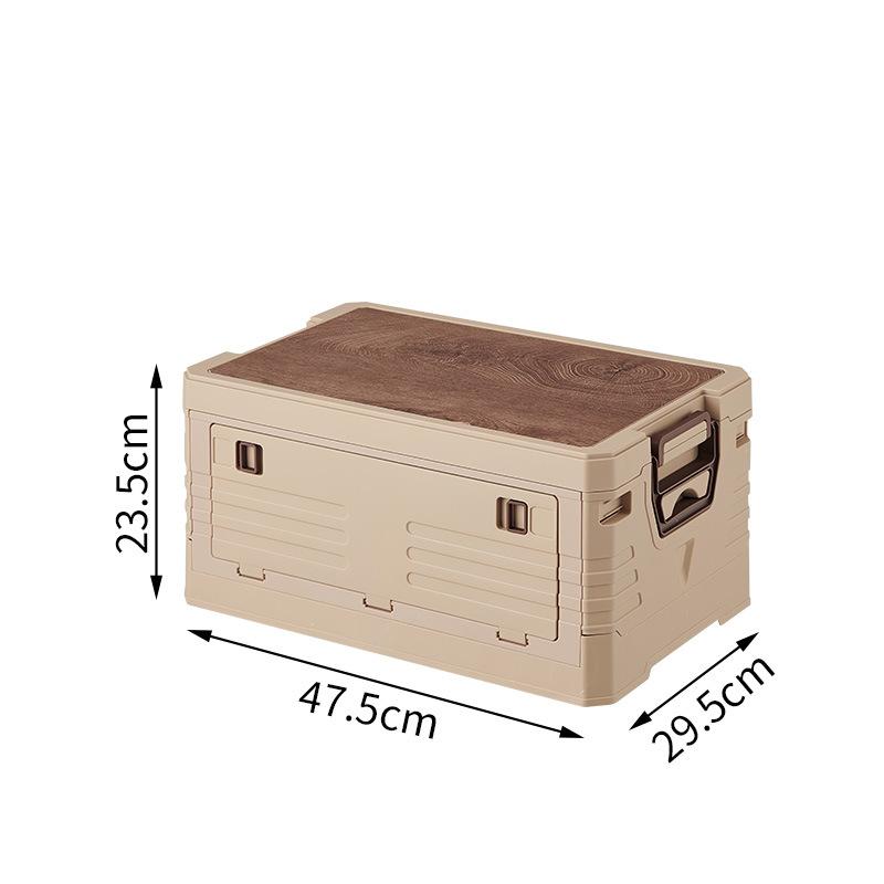 Ящик для кемпинга на открытом воздухе, чехол для переноски, складной ящик для хранения, флип-коробка для хранения, деревянная крышка, ящик для хранения багажника автомобиля