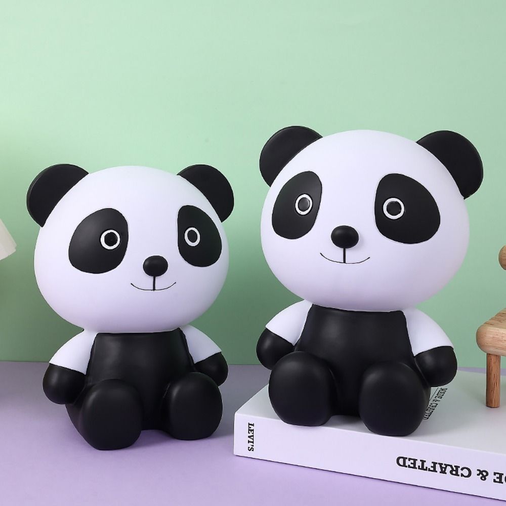Cartoon Little Panda Piggy Bank Handmade Desktop Panda Ornament Animal Saving Jar  Festival Gift