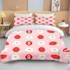 Sweet Strawberry Print Bedding Set Duvet Cover 1 Duvet Cover 2 Pillowcases Adult and Kids Bedding Set Luxury Queen Bedding Set