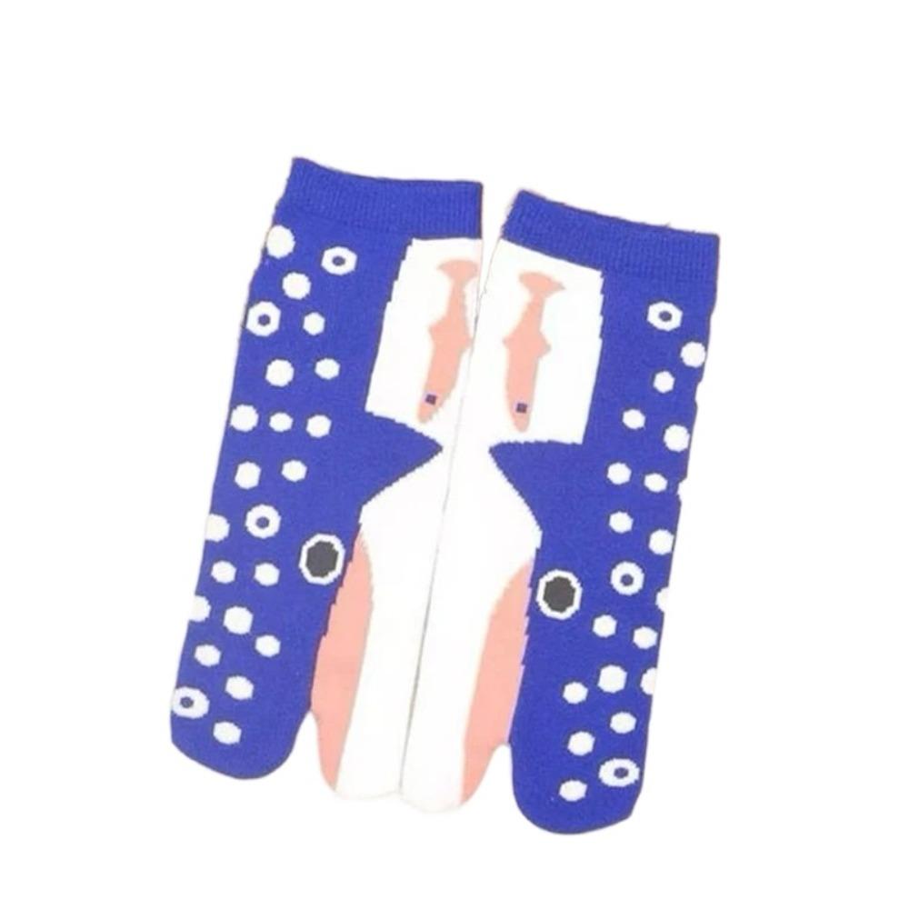 Носки с раздельными пальцами «Кит», носки до середины икры с глубоководными животными, удобные забавные носки-трубы с рыбами, подарок