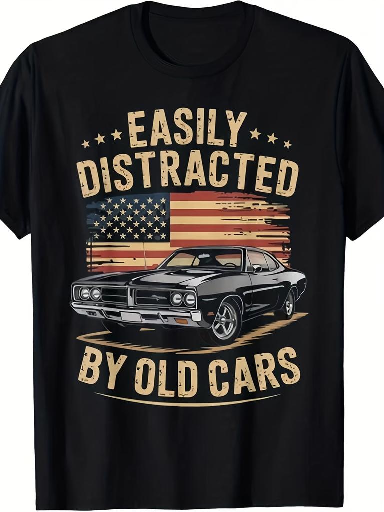 Easily Distracted By Old Cars Classic Car Guy Funny Vintage | Unisex T-Shirt, Cr